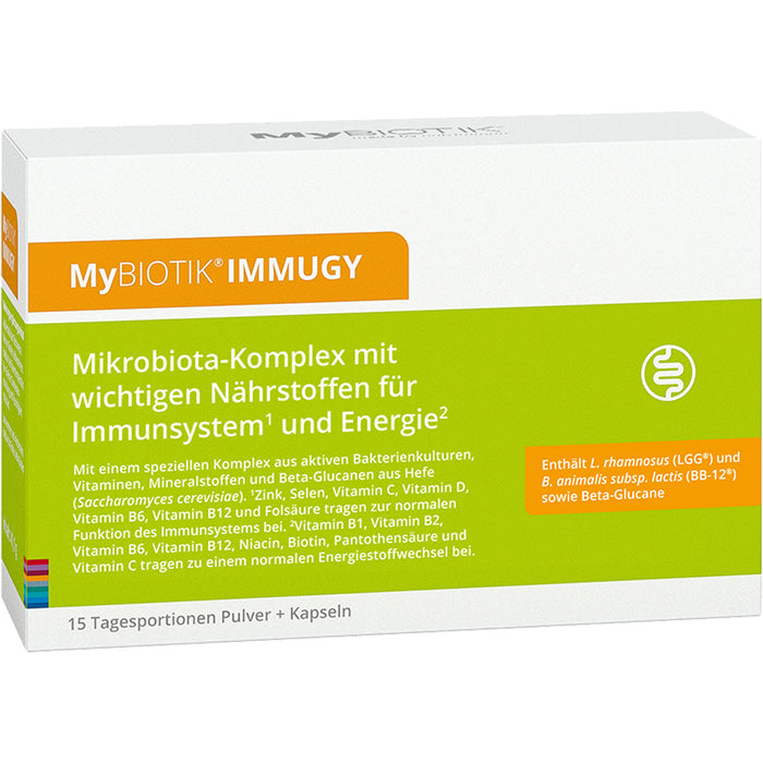 MyBIOTIK IMMUGY Kombipackung mit Pulver und Kapseln für Immunsystem und Energie, 15 pcs. Portions