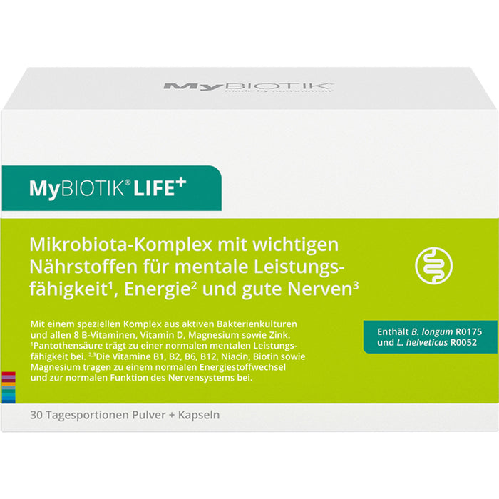 MyBiotik LIFE+ Kombipackung Pulver und Kapseln trägt zu einer normalen mentalen Leistungsfähigkeit bei, 30 St. Kombipackung