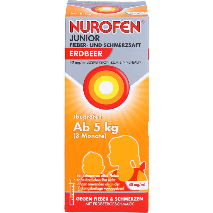 Nurofen Junior Fieber- und Schmerzsaft Erdbeer 40 mg/ml Suspension zum Einnehmen, 100.0 ml Lösung