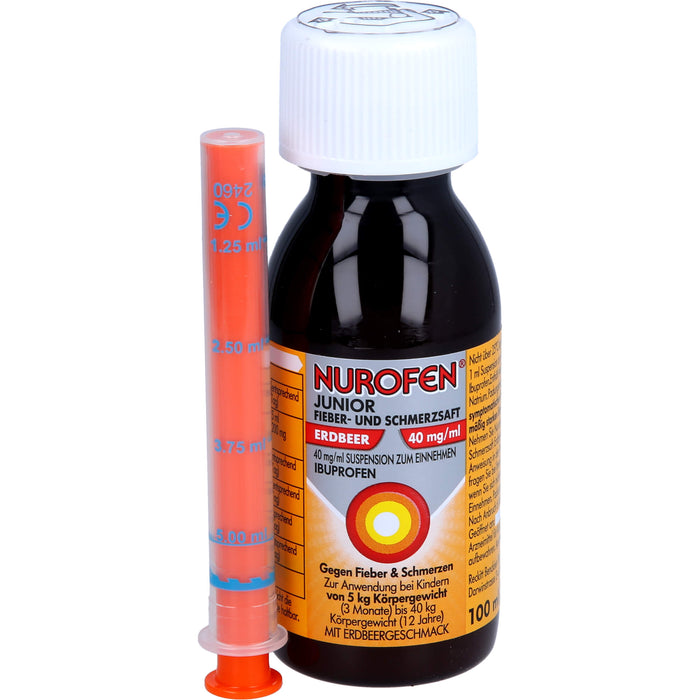 Nurofen Junior Fieber- und Schmerzsaft Erdbeer 40 mg/ml Suspension zum Einnehmen, 100.0 ml Lösung