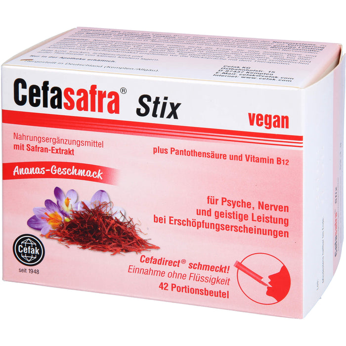 Cefasafra Stix Granulat für Psyche, Nerven und geistige Leistung bei Erschöpfungserscheinungen, 42 pcs. Sachets