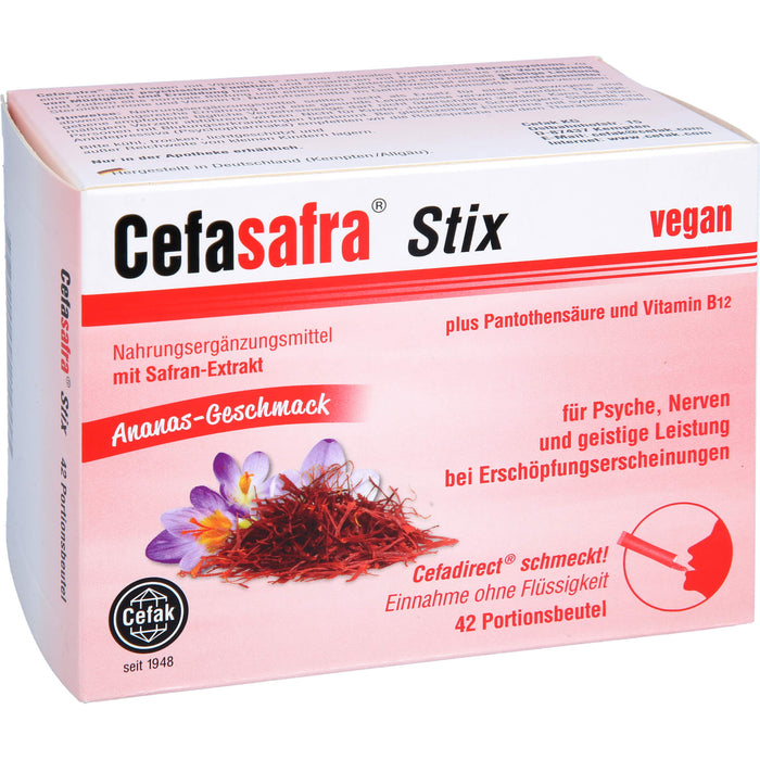 Cefasafra Stix Granulat für Psyche, Nerven und geistige Leistung bei Erschöpfungserscheinungen, 42 pcs. Sachets