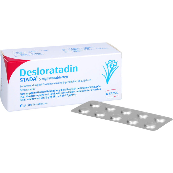 Desloratadin STADA 5 mg Filmtabletten zur symptomatischen Behandlung allergischer Erkrankungen, 50 pc Tablettes