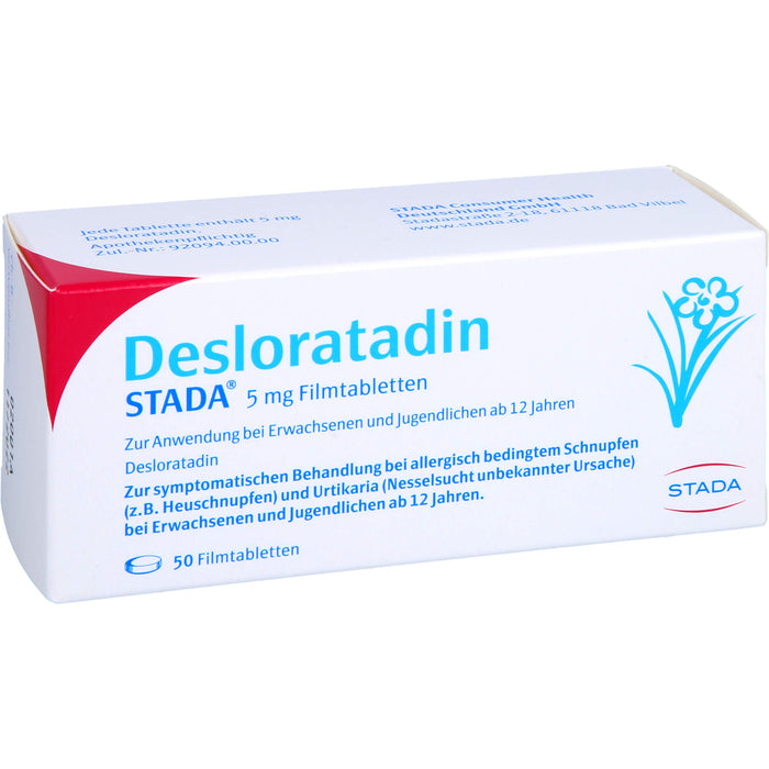 Desloratadin STADA 5 mg Filmtabletten zur symptomatischen Behandlung allergischer Erkrankungen, 50 pc Tablettes