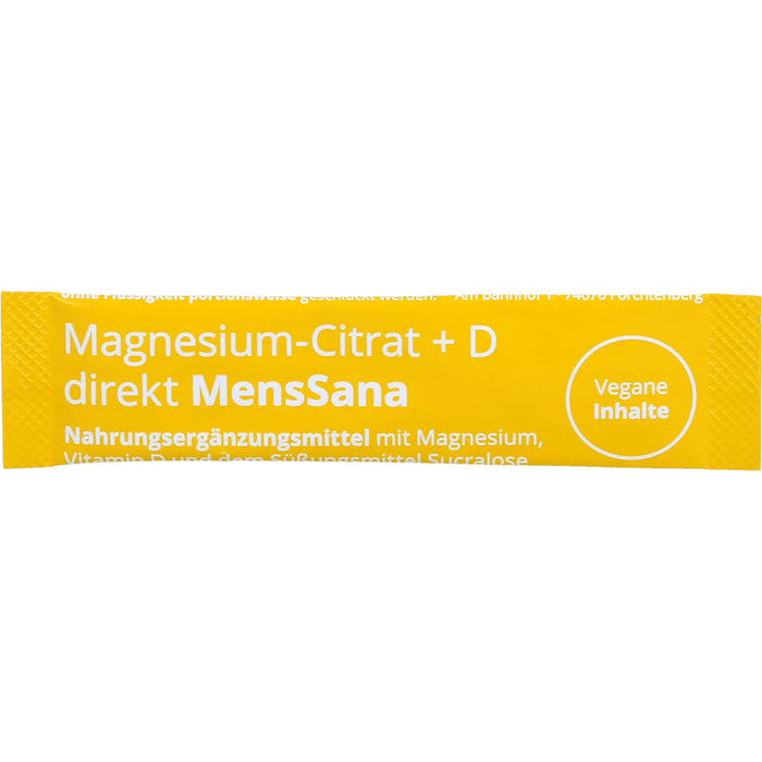MENSSANA Magnesium-Citrat + D direkt Sticks trägt zum Erhalt einer normalen Muskelfunktion bei, 60 pcs. Combipack