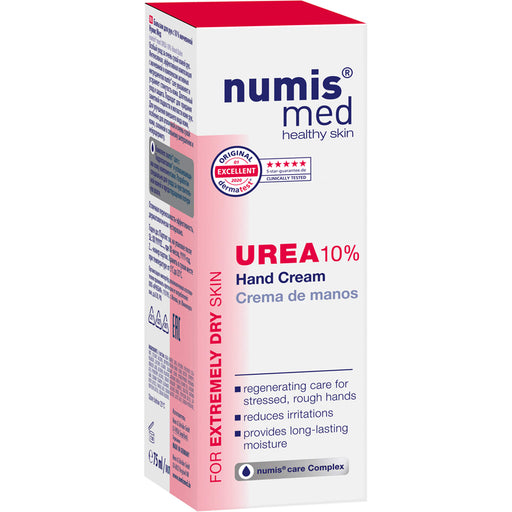 numis med Urea 10 % Handcreme regeneriert raue und strapazierte Hände, 75 ml Lösung
