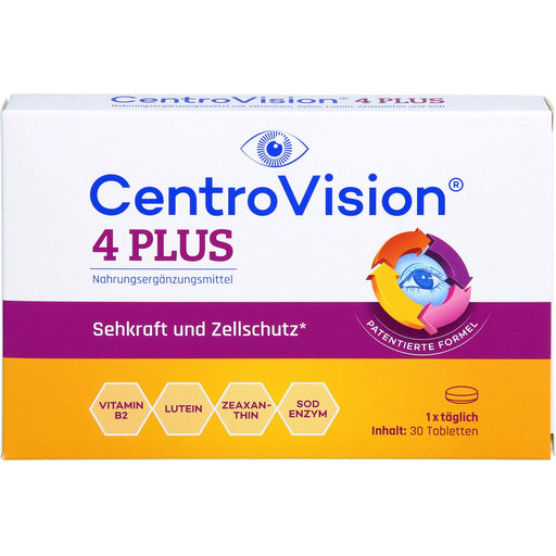 CentroVision 4 Plus Tabletten für Sehkraft und Zellschutz, 30 St. Tabletten