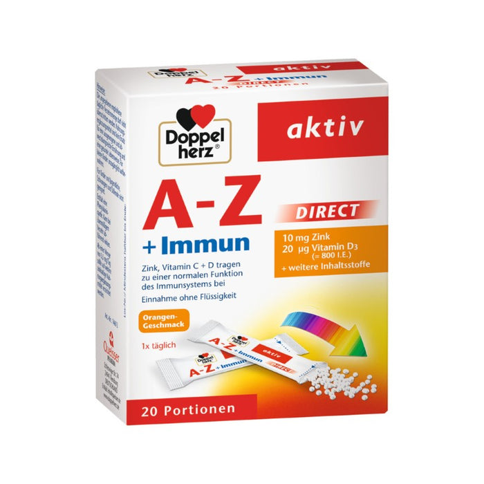 Doppelherz aktiv A-Z  Immun Direct Pulver mit Orangen-Geschmack, 20 pcs. Portions