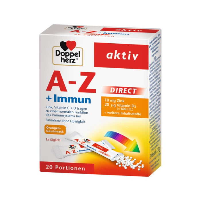 Doppelherz aktiv A-Z  Immun Direct Pulver mit Orangen-Geschmack, 20 pcs. Portions