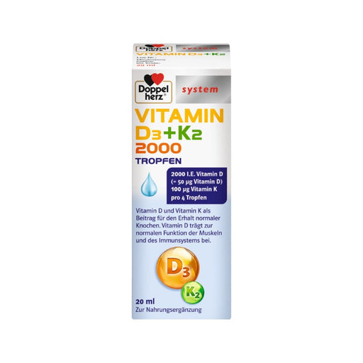 Doppelherz Vitamin D3 2000 + K2 Tropfen, 20 ml TRO