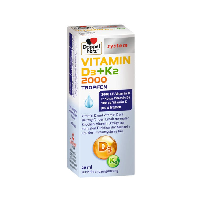 Doppelherz Vitamin D3 2000 + K2 Tropfen, 20 ml TRO