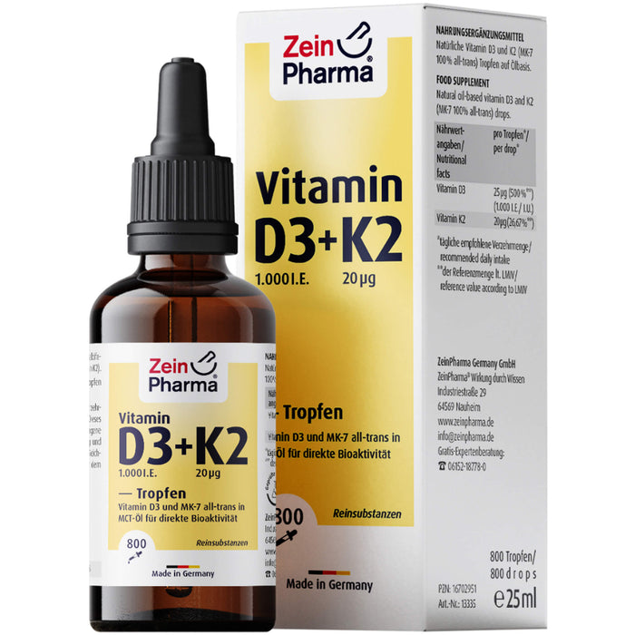 Vitamin D3+k2 Mk7 Tro Hoch, 25 ml TEI