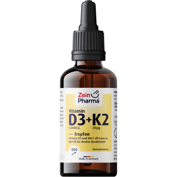 ZeinPharma Vitamin D3 + K2 Tropfen, 25 ml Solution