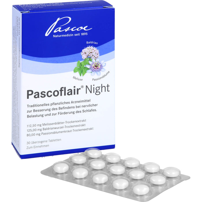 Pascoflair Night Tabletten bei nervlicher Belastung und zur Förderung des Schlafes, 30 pc Tablettes