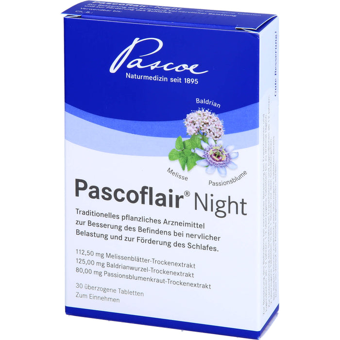 Pascoflair Night Tabletten bei nervlicher Belastung und zur Förderung des Schlafes, 30 St. Tabletten