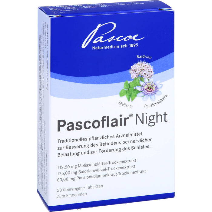 Pascoflair Night Tabletten bei nervlicher Belastung und zur Förderung des Schlafes, 30 pc Tablettes