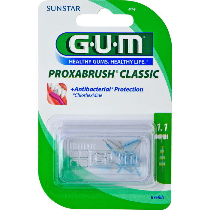 GUM Proxabrush Classic Ersatzbürsten 1,1 mm, 8 pc Brosses interdentaires