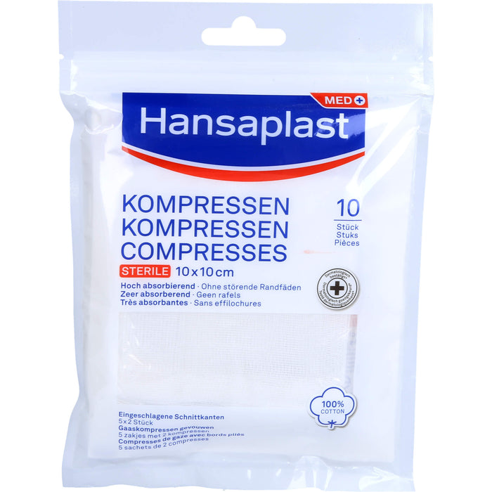 Hansaplast Kompressen Steril 10X10cm, 5X2 St KOM