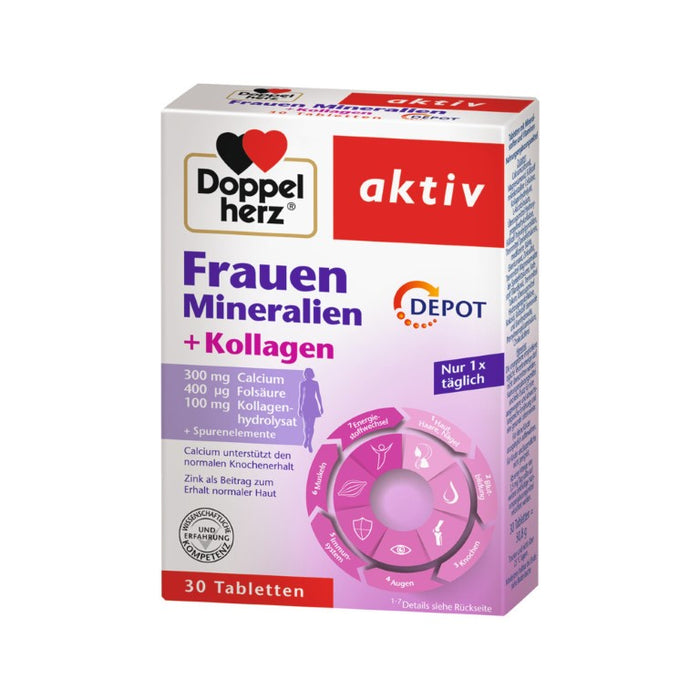 Doppelherz Frauen Mineralien + Kollagen Depot, 30 pcs. Tablets