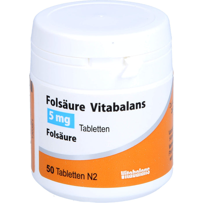 Vitabalans Folsäure 5 mg Tabletten, 50 pc Tablettes