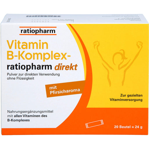 Ratiopharm Vitamin B-Komplex direkt Pulver mit Pfirsicharoma, 20 St. Beutel
