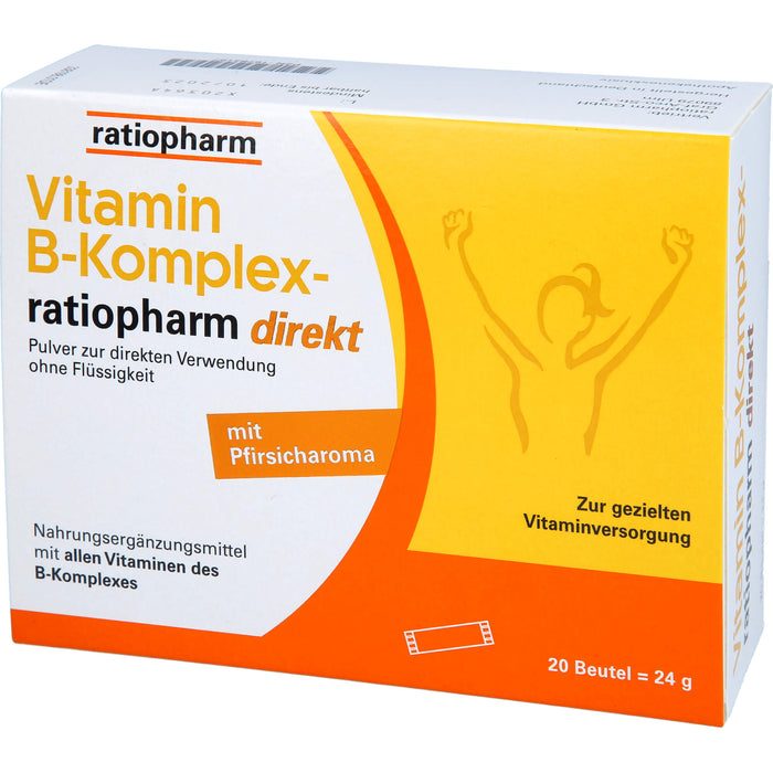 Ratiopharm Vitamin B-Komplex direkt Pulver mit Pfirsicharoma, 20 St. Beutel