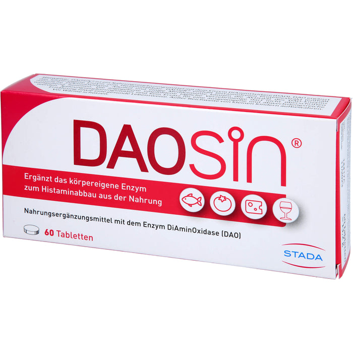 DAOSiN Tabletten zur Ergänzung des körpereigenen DAO-Enzyms zum Histaminabbau aus der Nahrung, 60 pc Tablettes