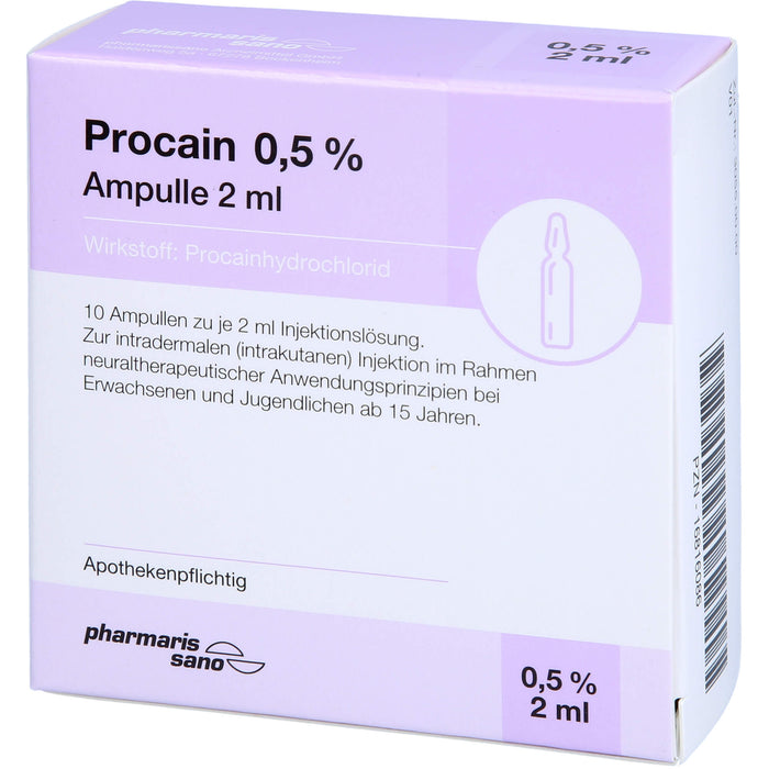 Procain pharmarissano 0,5 % Ampulle 2 ml, 20 ml Ampullen