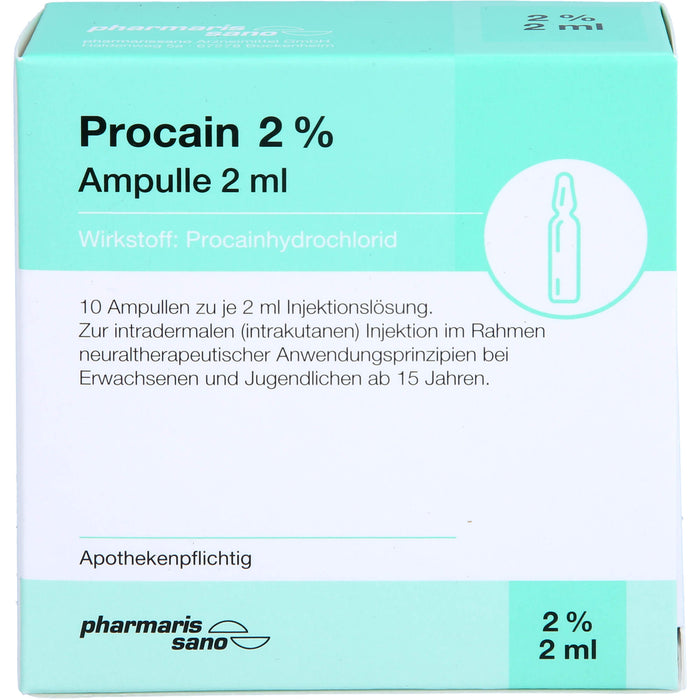 Procain pharmarissano 2 % Injektionslösung, 10 St. Ampullen