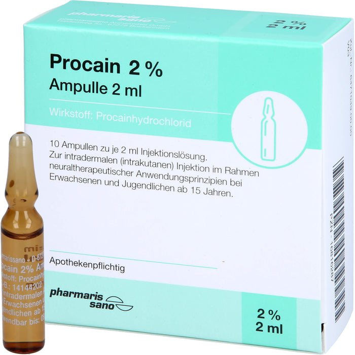 Procain pharmarissano 2 % Injektionslösung, 10 pcs. Ampoules