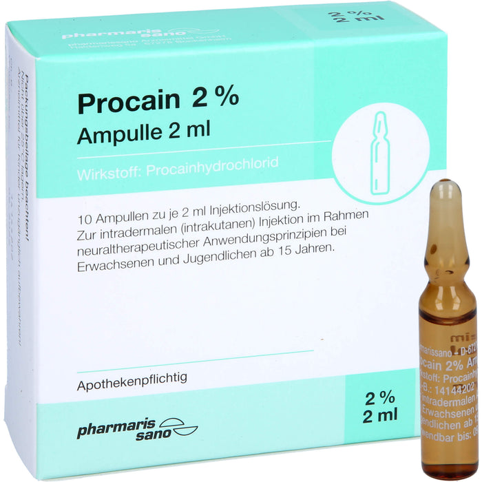 Procain pharmarissano 2 % Injektionslösung, 10 pcs. Ampoules