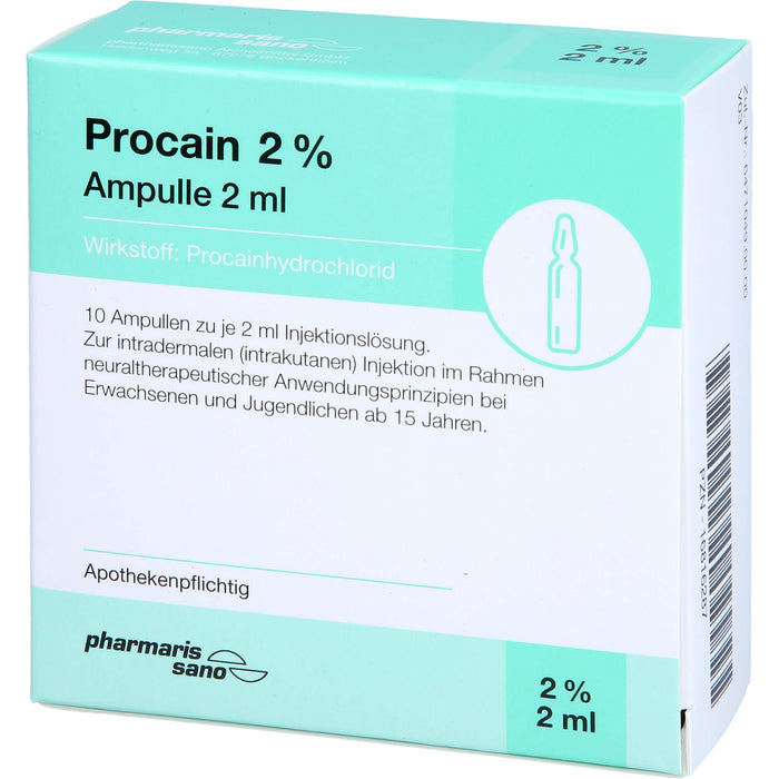 Procain pharmarissano 2 % Injektionslösung, 10 St. Ampullen