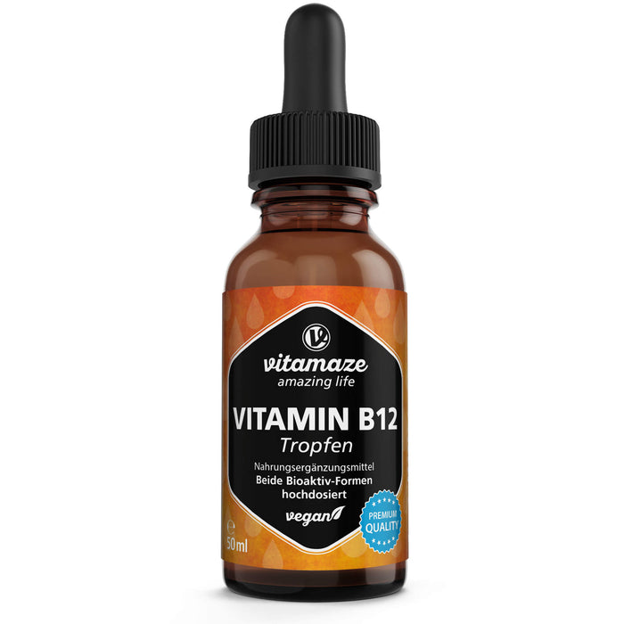 Vitamin B12 100ug hochdosiert Tropfen vegan, 50 ml TRO