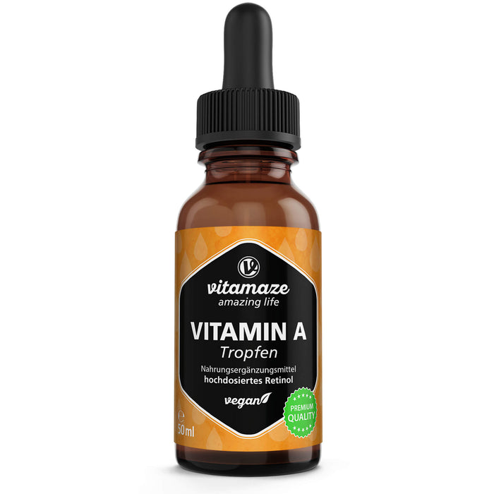 Vitamin A 500ug hochdosiert Tropfen vegan, 50 ml TRO