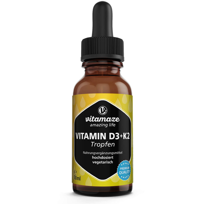 Vitamaze Vitamin D3 + K2 Tropfen hochdosiert, 50 ml Lösung