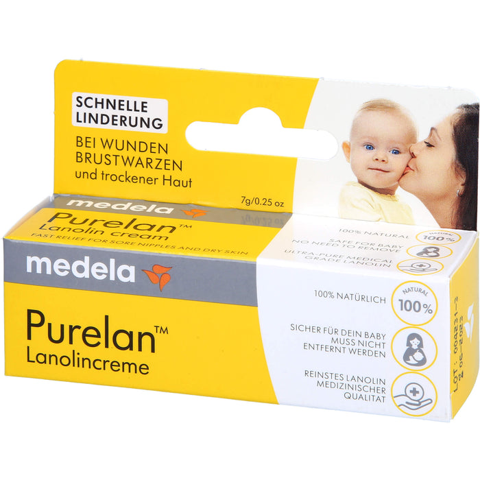 Medela Purelan Brustwarzensalbe aus 100% Lanolin, 7 g Onguent