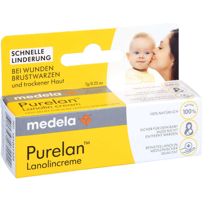 Medela Purelan Brustwarzensalbe aus 100% Lanolin, 7 g Onguent