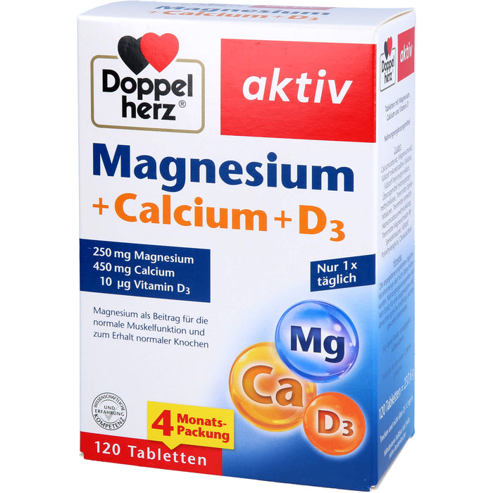 Doppelherz aktiv Magnesium + Calcium + D3 Tabletten, 120 pcs. Tablets