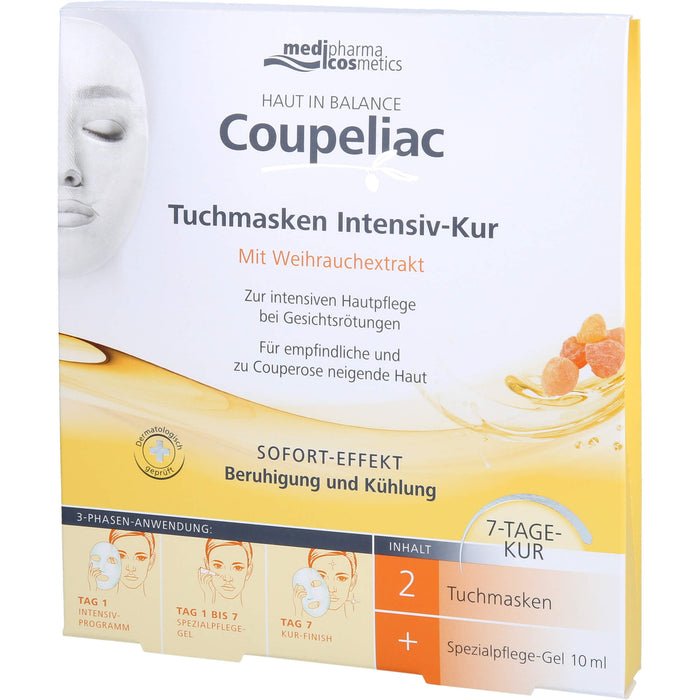 Medipharma Cosmetics Coupeliac Tuchmasken Intensiv-Kur, 1 pc Masque facial