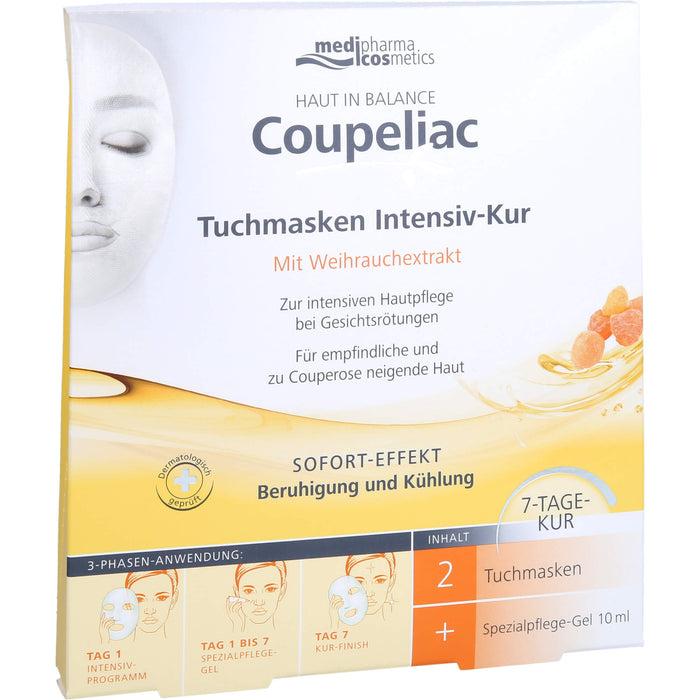 Medipharma Cosmetics Coupeliac Tuchmasken Intensiv-Kur, 1 pc Masque facial