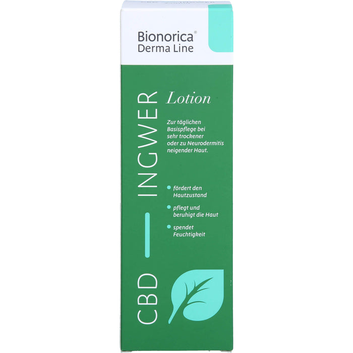 Bionorica Derma Line CBD Ingwer Lotion zur täglichen Basispflege bei sehr trockener bis Neurodermitis neigender Haut, 200 ml Lotion
