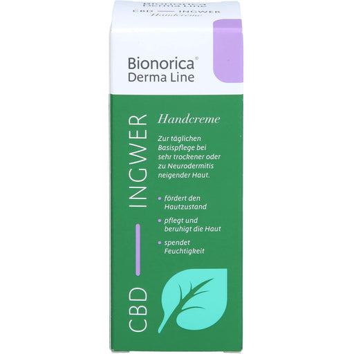 Bionorica Derma Line Handcreme Ingwer-CBD für sehr trockene oder zu Neurodermitis neigende Haut, 50 ml Creme