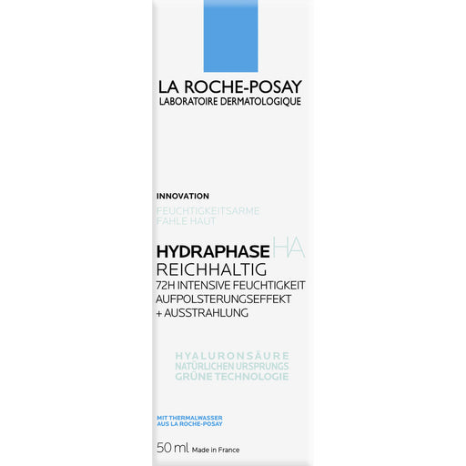 La Roche-Posay Hydraphase HA Reichhaltig 72h intensive Feuchtigkeitspflege mit Aufpolsterungseffekt, 50 ml Creme