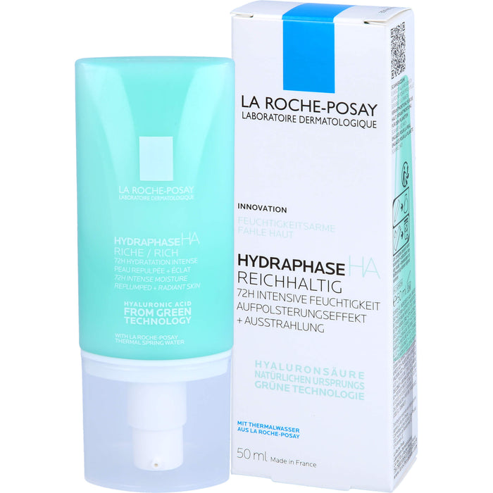 La Roche-Posay Hydraphase HA Reichhaltig 72h intensive Feuchtigkeitspflege mit Aufpolsterungseffekt, 50 ml Creme