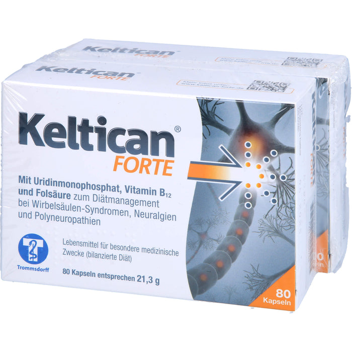 Keltican forte Kapseln mit Uridinmonophosphat (UMP), Vitamin B12 und Folsäure zur Unterstützung der Nervenregeneration, 80 pc Capsules