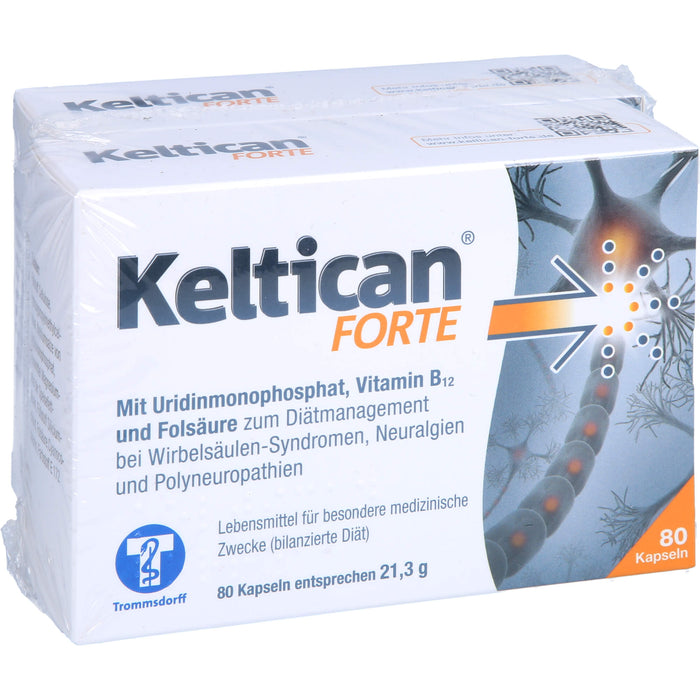 Keltican forte Kapseln mit Uridinmonophosphat (UMP), Vitamin B12 und Folsäure zur Unterstützung der Nervenregeneration, 80 pc Capsules