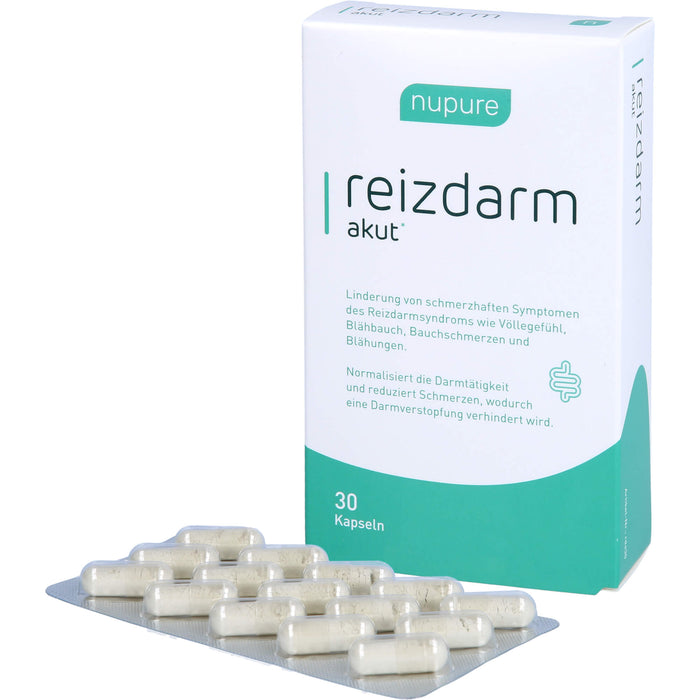 Nupure Reizdarm akut Kapseln bei Völlegefühl, Blähbauch und Bauchschmerzen, 30 St. Kapseln