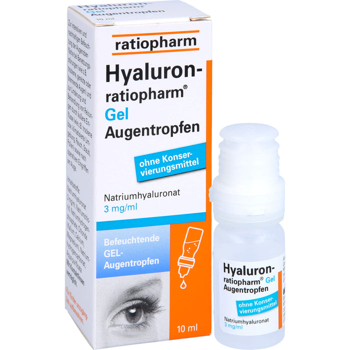 Hyaluron-ratiopharm Gel Augentropfen zur Befeuchtung, 10 ml Solution
