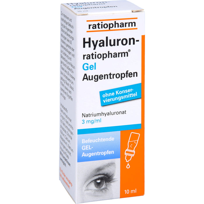 Hyaluron-ratiopharm Gel Augentropfen zur Befeuchtung, 10 ml Solution