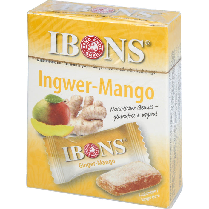 IBONS Ingwer Mango Kaubonbons, 60 g Candies